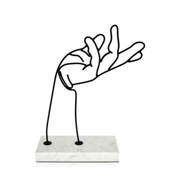 ADM - Sculpture en métal 'Main' - Couleur noire - 31 x 24,5 x 10 cm 5