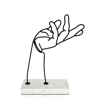 ADM - Metallskulptur "Hand" - Schwarze Farbe - 31 x 24,5 x 10 cm