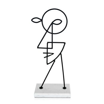 ADM - Sculpture en métal 'Face Man' - Couleur noire - 36 x 15 x 8 cm 5