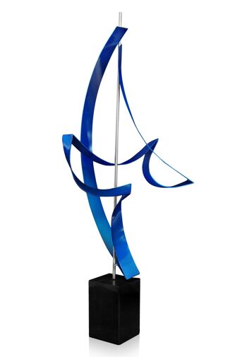 ADM - Sculpture en métal 'Composition des bandes' - Couleur bleue - 86 x 37 x 17 cm 2