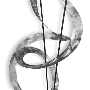 ADM - Sculpture en métal 'Composition de lignes et de bandes' - Couleur argent - 190 x 40 x 47 cm 7
