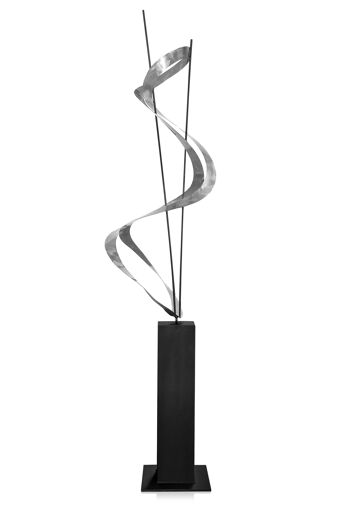 ADM - Sculpture en métal 'Composition de lignes et de bandes' - Couleur argent - 190 x 40 x 47 cm 1