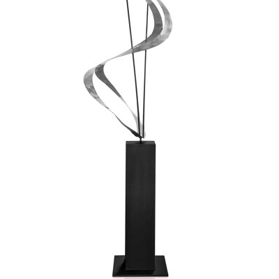 ADM - Metallskulptur 'Komposition aus Linien und Bändern' - Silberfarbe - 190 x 40 x 47 cm