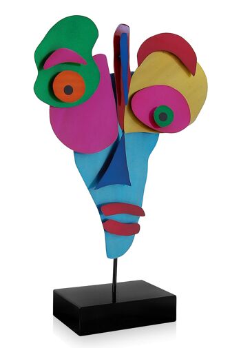 ADM - Sculpture métal 'Visage abstrait' - Couleur multicolore - 59 x 38 x 15 cm 5