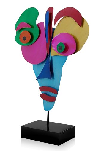 ADM - Sculpture métal 'Visage abstrait' - Couleur multicolore - 59 x 38 x 15 cm 7