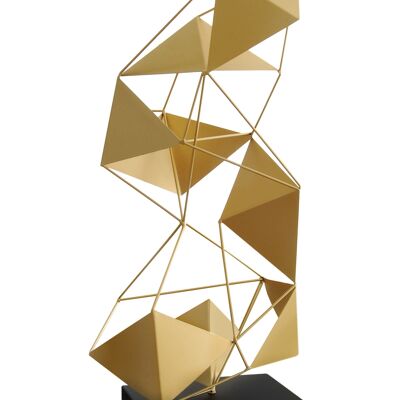 ADM - Escultura en metal 'Composición de figuras triangulares' - Color dorado - 60 x 28 x 18 cm