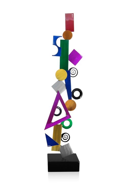 ADM - Scultura in metallo 'Composizione di figure geometriche' - Colore Multicolore - 66 x 14 x 14 cm