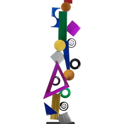 ADM - Sculpture en métal 'Composition de figures géométriques' - Couleur multicolore - 66 x 14 x 14 cm