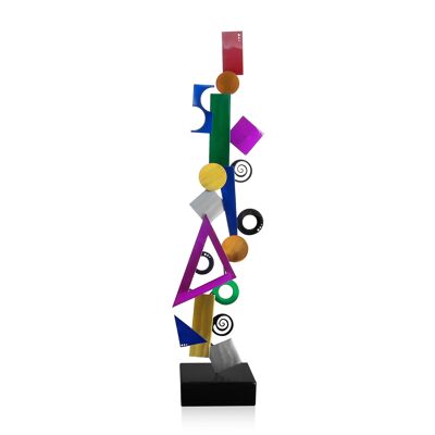 ADM - Escultura de metal 'Composición de figuras geométricas' - Multicolor - 66 x 14 x 14 cm
