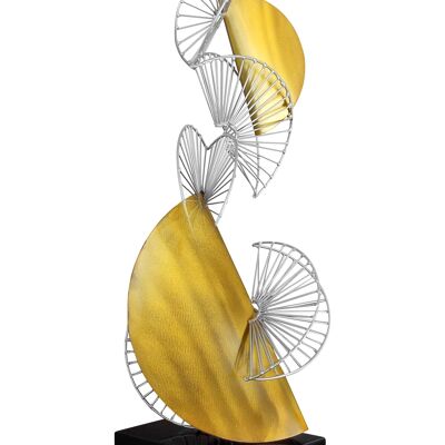 ADM - Escultura en metal 'Abanicos abstractos' - Color dorado - 60 x 24 x 23 cm