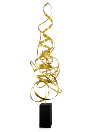 ADM - Sculpture en métal 'Vortex de rubans' - Couleur or - 140 x 42 x 24 cm 5