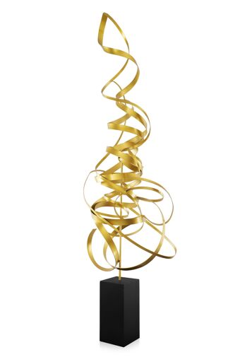 ADM - Sculpture en métal 'Vortex de rubans' - Couleur or - 140 x 42 x 24 cm 2