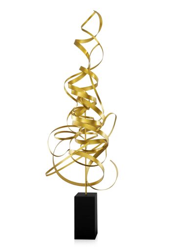 ADM - Sculpture en métal 'Vortex de rubans' - Couleur or - 140 x 42 x 24 cm 3