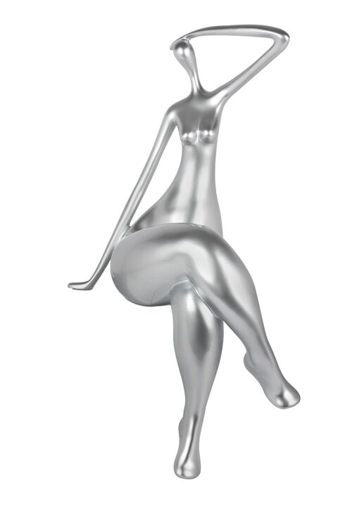 ADM - Scultura in resina grande 'Attesa' - Colore Argento - 75 x 36 x 34 cm
