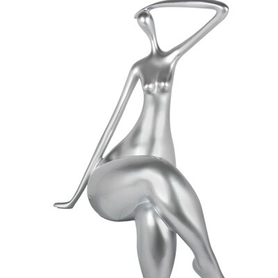 ADM - Large resin sculpture 'Waiting' - Silver color - 75 x 36 x 34 cm