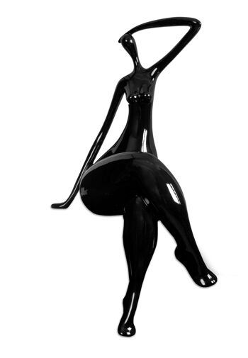ADM - Grande sculpture en résine 'Waiting' - Couleur noire - 75 x 36 x 34 cm 1