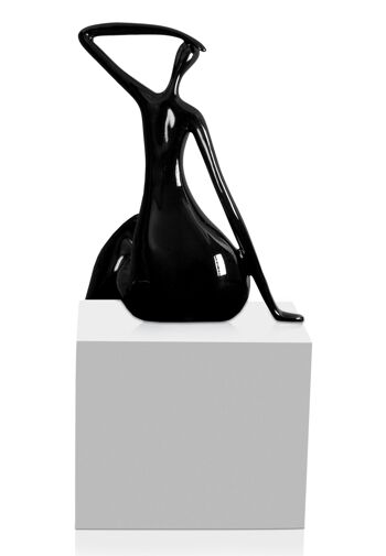 ADM - Grande sculpture en résine 'Waiting' - Couleur noire - 75 x 36 x 34 cm 2