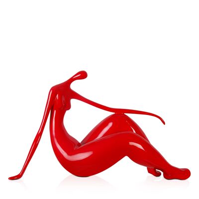 ADM - Grande sculpture en résine 'Repos' - Couleur rouge - 40 x 69 x 21 cm