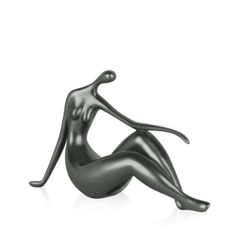 ADM - Sculpture en résine 'Petit repos' - Couleur anthracite - 21 x 36 x 10 cm 6