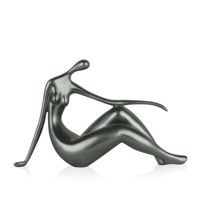 ADM - Escultura de resina 'Pequeño descanso' - Color antracita - 21 x 36 x 10 cm