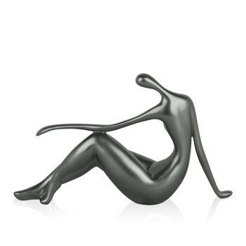 ADM - Sculpture en résine 'Petit repos' - Couleur anthracite - 21 x 36 x 10 cm 3