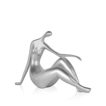 ADM - Sculpture en résine 'Petit repos' - Couleur argent - 21 x 36 x 10 cm 5