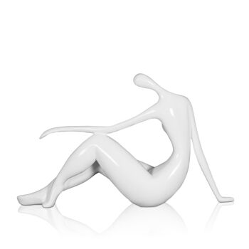 ADM - Sculpture en résine 'Petit repos' - Couleur blanche - 21 x 36 x 10 cm 5