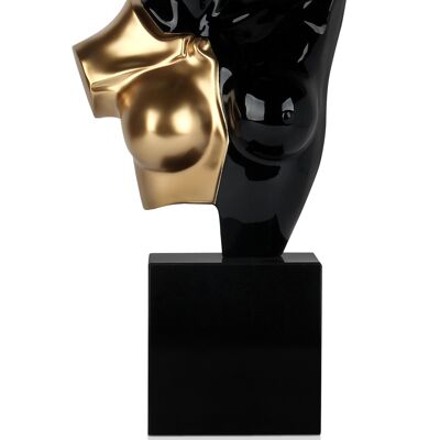 ADM - Sculpture en résine 'Buste d'Amazone' - Couleur noire - 50 x 24 x 10 cm
