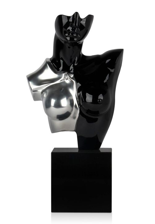 ADM - Scultura in resina 'Busto di amazzone' - Colore Nero - 50 x 24 x 10 cm