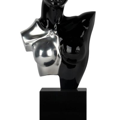 ADM - Escultura en resina 'Busto de Amazonas' - Color negro - 50 x 24 x 10 cm