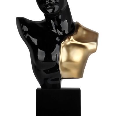 ADM - Escultura de resina 'Busto de Guerrero' - Color negro - 52 x 30 x 10 cm