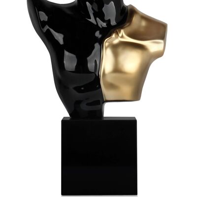 ADM - Escultura de resina 'Busto de Guerrero' - Color negro - 52 x 30 x 10 cm