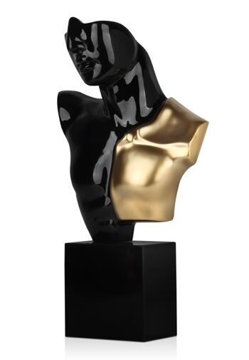 ADM - Sculpture en résine 'Buste de Guerrier' - Couleur noire - 52 x 30 x 10 cm 4