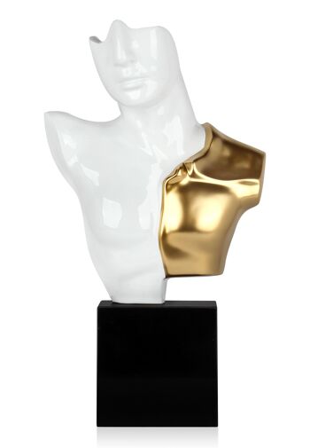 ADM - Sculpture en résine 'Buste de Guerrier' - Couleur blanche - 52 x 30 x 10 cm 1
