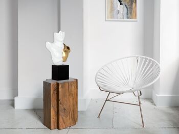 ADM - Sculpture en résine 'Buste de Guerrier' - Couleur blanche - 52 x 30 x 10 cm 4