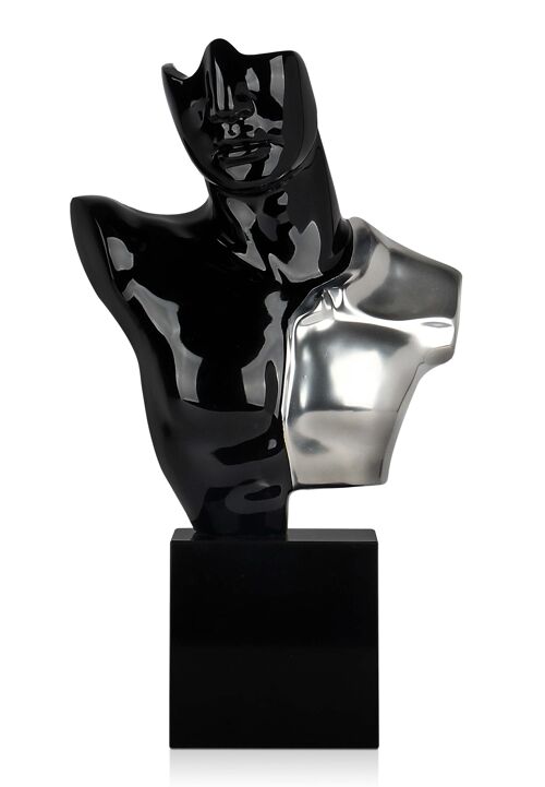 ADM - Scultura in resina 'Busto di Guerriero' - Colore Nero - 52 x 30 x 10 cm