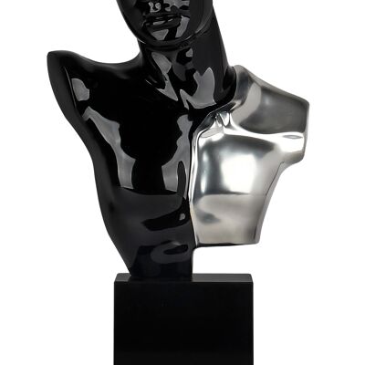 ADM - Sculpture en résine 'Buste de Guerrier' - Couleur noire - 52 x 30 x 10 cm