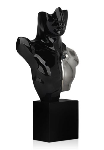 ADM - Sculpture en résine 'Buste de Guerrier' - Couleur noire - 52 x 30 x 10 cm 2
