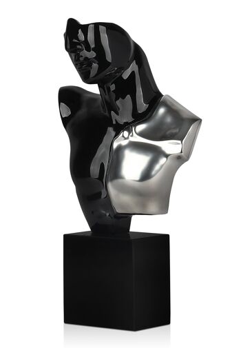 ADM - Sculpture en résine 'Buste de Guerrier' - Couleur noire - 52 x 30 x 10 cm 4