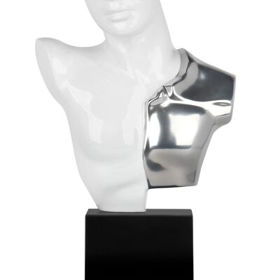ADM - Sculpture en résine 'Buste de Guerrier' - Couleur blanche - 52 x 30 x 10 cm