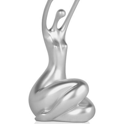 ADM - Escultura de resina 'Pequeño despertar' - Color plata - 32 x 15 x 10 cm
