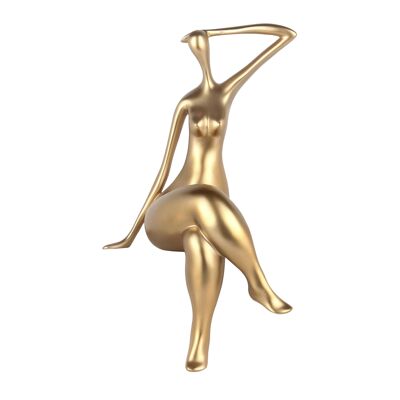 ADM - Scultura in resina 'Attesa piccola' - Colore Oro - 38 x 21 x 17 cm