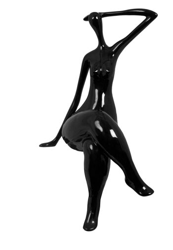 ADM - Sculpture résine 'Waiting small' - Couleur noire - 38 x 21 x 17 cm 4