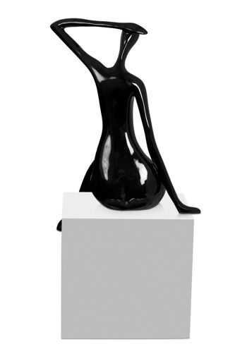 ADM - Sculpture résine 'Waiting small' - Couleur noire - 38 x 21 x 17 cm 5