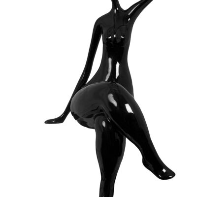 ADM - Escultura de resina 'Pequeño esperando' - Color negro - 38 x 21 x 17 cm