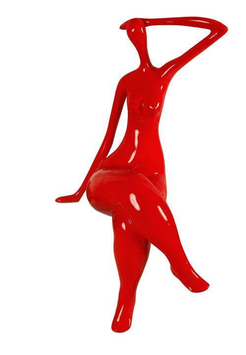 ADM - Scultura in resina 'Attesa piccola' - Colore Rosso - 38 x 21 x 17 cm
