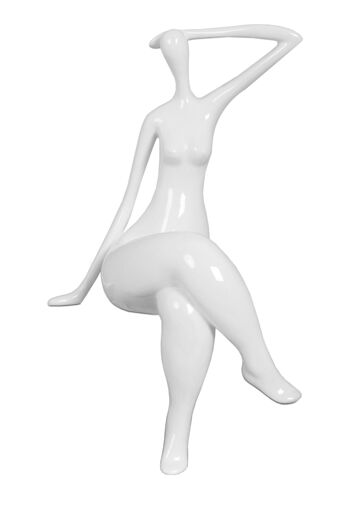 ADM - Sculpture résine 'Waiting small' - Couleur blanche - 38 x 21 x 17 cm 4