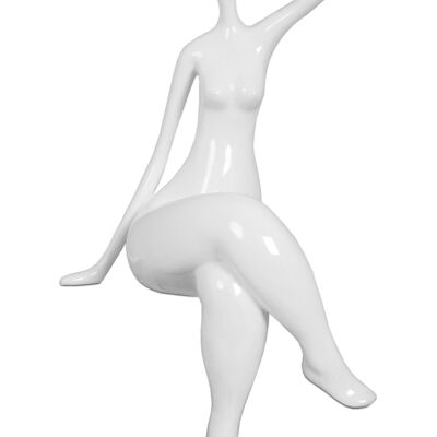 ADM - Escultura de resina 'Pequeño esperando' - Color blanco - 38 x 21 x 17 cm