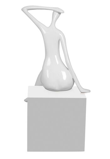 ADM - Sculpture résine 'Waiting small' - Couleur blanche - 38 x 21 x 17 cm 2