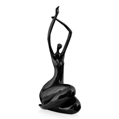 ADM - Grande sculpture en résine 'Éveil sans socle' - Coloris Noir - 54 x 24 x 30 cm